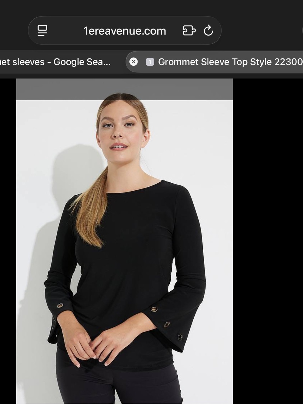 Joseph ribkoff Black Grommet Bell Sleeve Top - Women